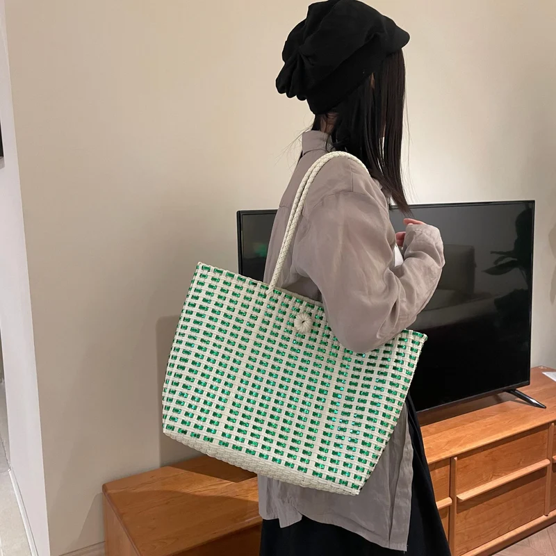 Handgewebte Einkaufs- und Strandtasche Skanto