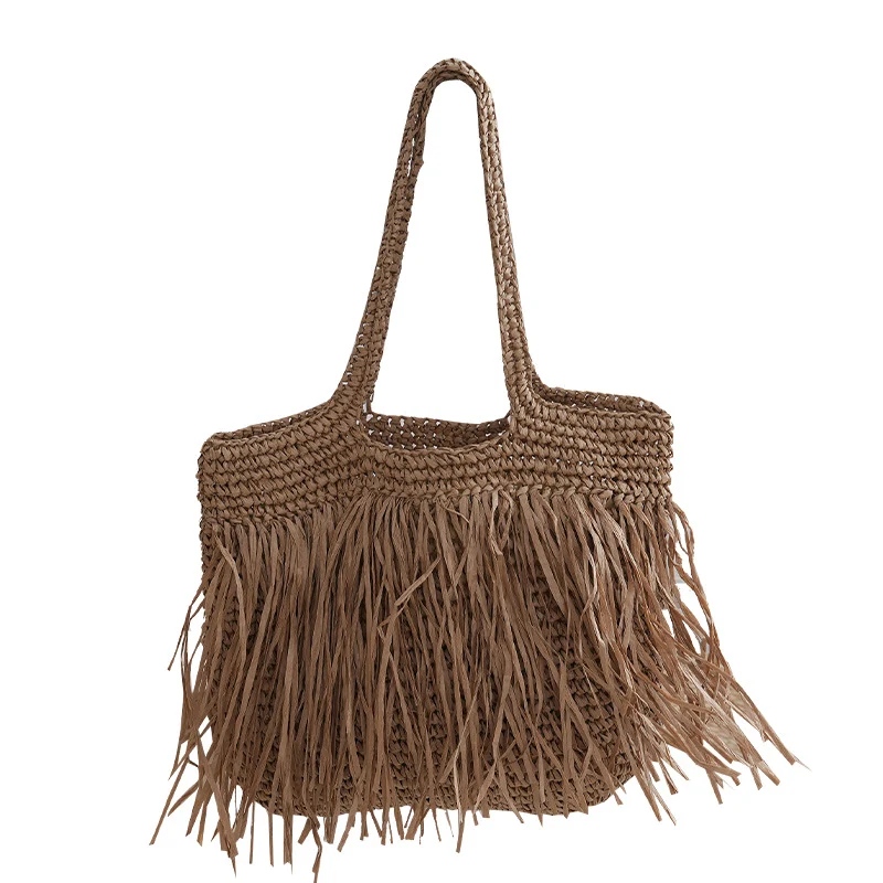 Handgefertigte Strandtasche mit Fransen-Design Skanto