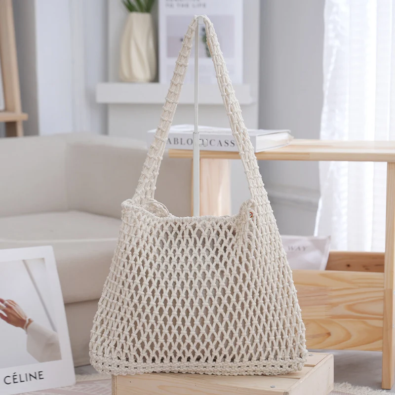 Handgefertigte Netztasche aus Naturmaterial Skanto