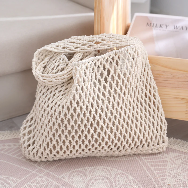Handgefertigte Netztasche aus Naturmaterial Skanto