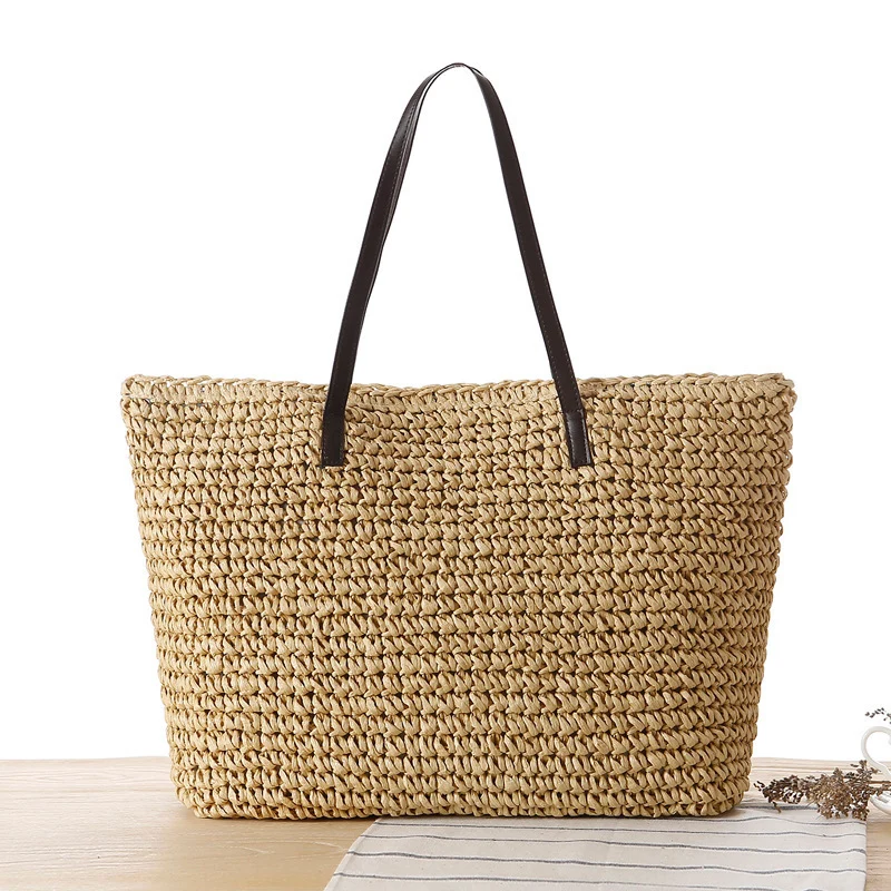 Geflochtene Strandtasche mit robustem Reißverschluss Skanto