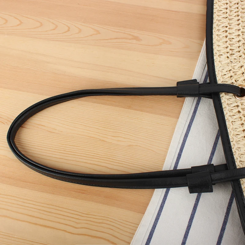 Geflochtene Strandtasche mit elegantem Lederdetail Skanto