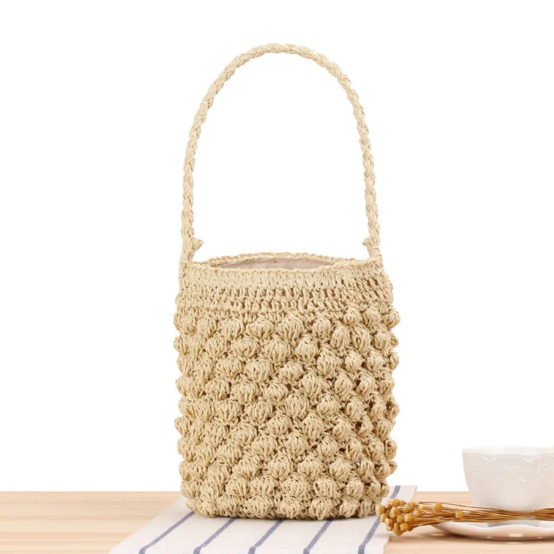 Handgefertigte Makramee-Einkaufstasche im Boho-Stil Skanto