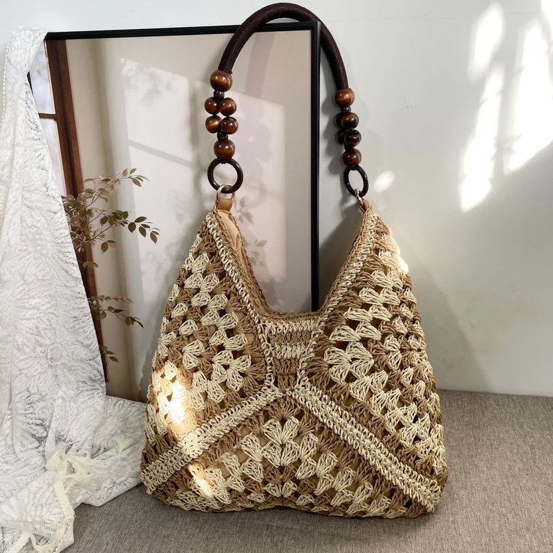 Handgeknüpfte Tragetasche im Boho-Stil Skanto