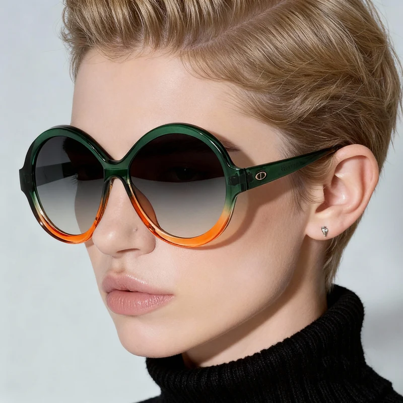Damen Oversize-Sonnenbrille mit einzigartiger Rahmenform Skanto