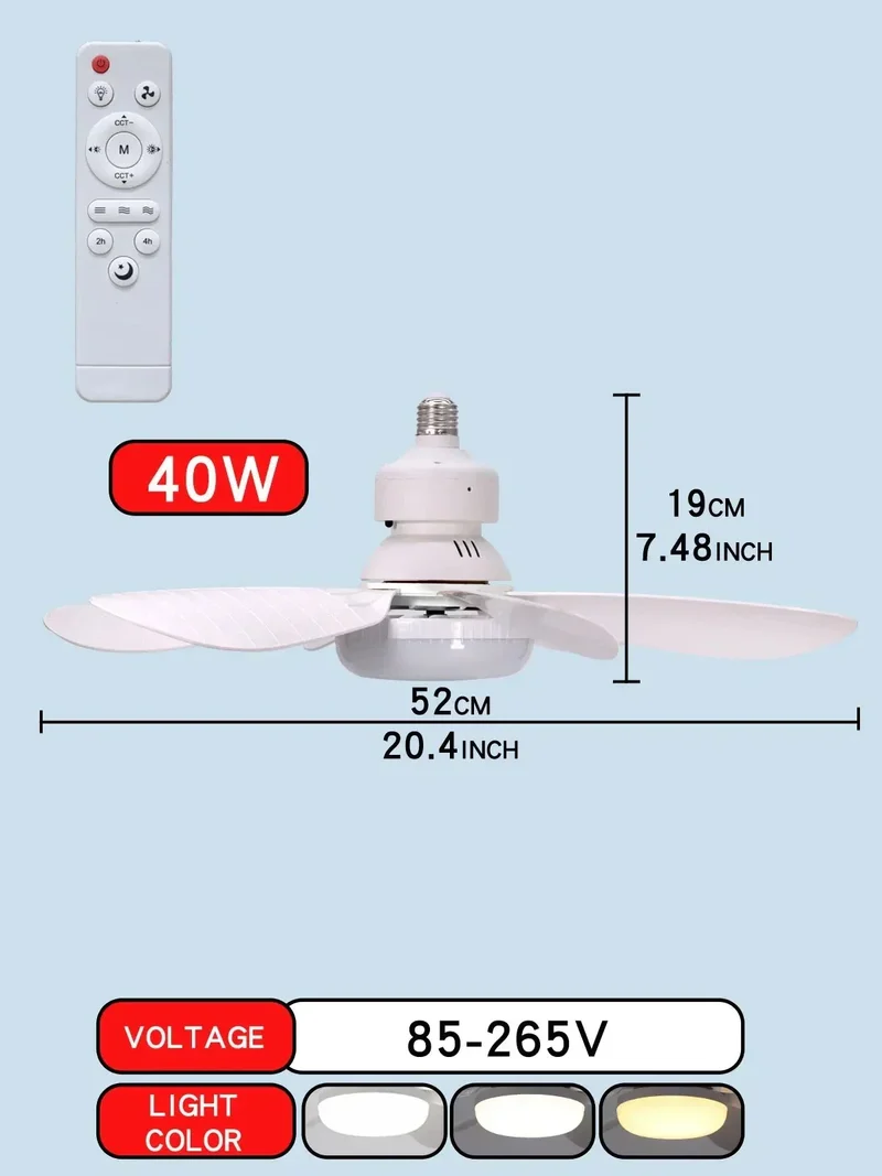 Deckenventilator LED mit Fernbedienung und dimmbarem Licht | Skanto