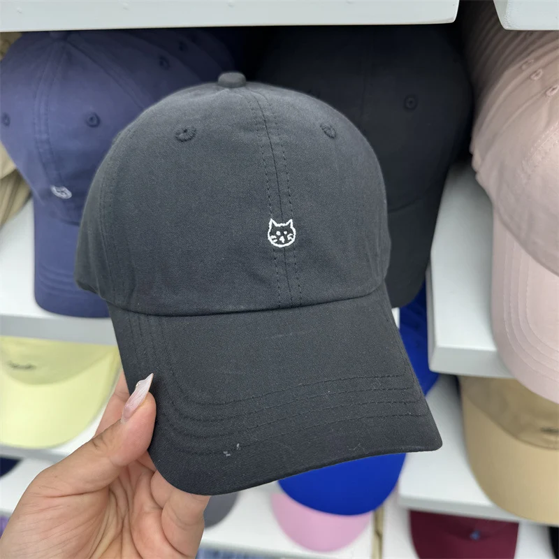 Damen Baseball-Cap aus Baumwolle mit Katzen-Stickerei Skanto