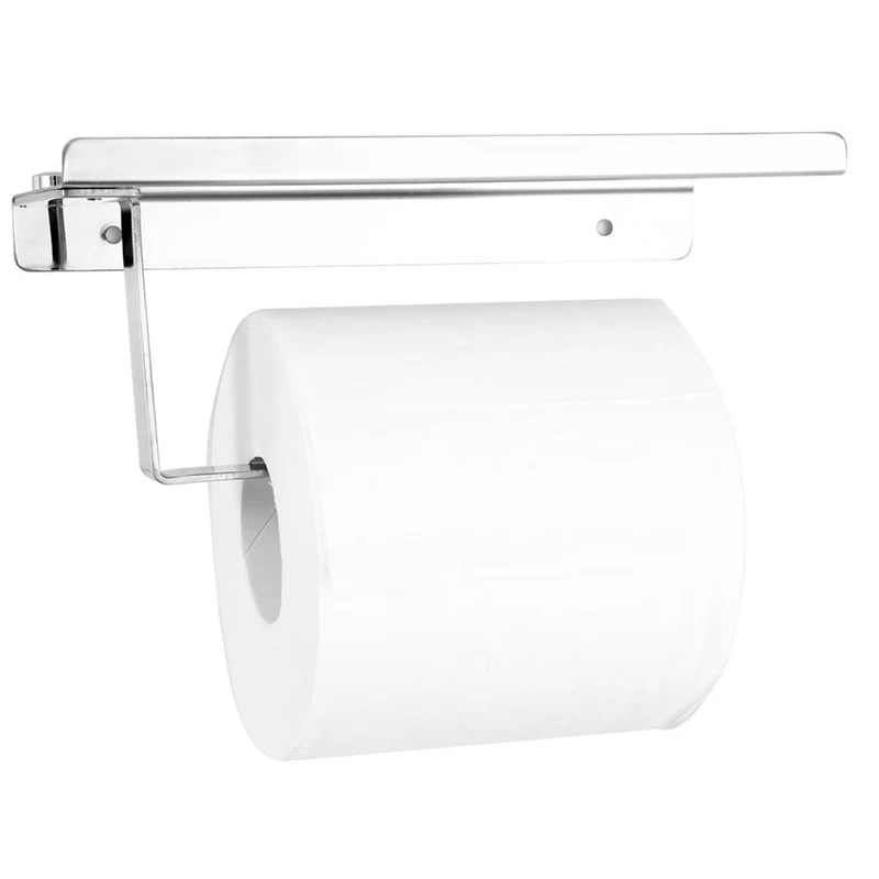 Toilettenpapierhalter aus Edelstahl mit Ablage | Skanto