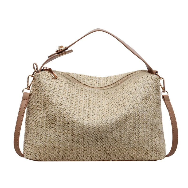 Elegante Strohtasche mit abnehmbarem Schultergurt Skanto