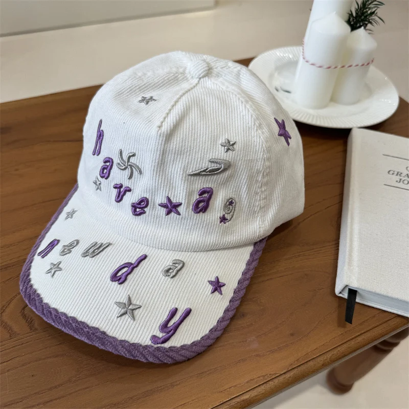 Bestickte Cord-Baseballkappe für Damen Skanto