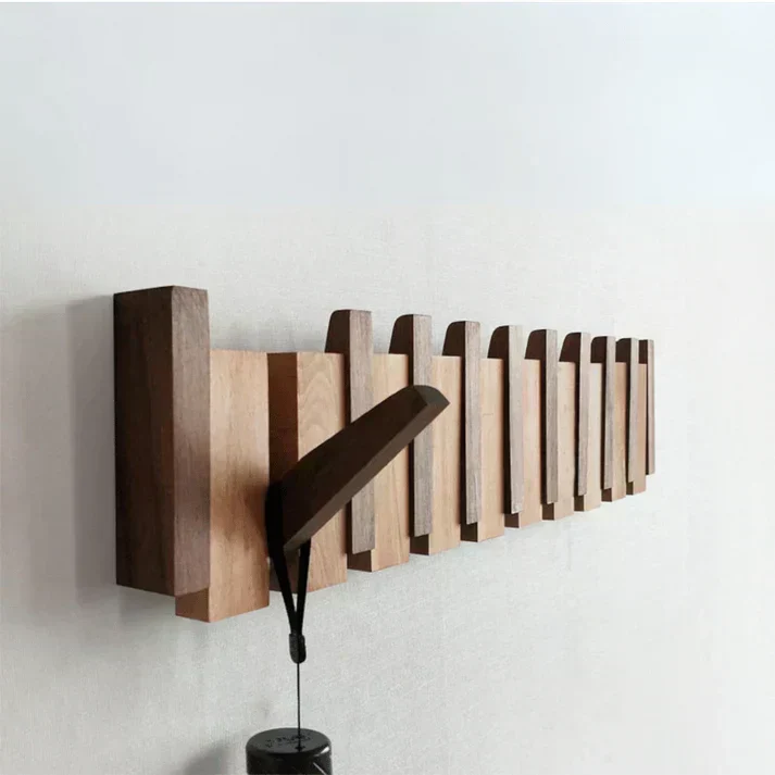 HarmonyCoat Piano Holzgarderobe – Dekorative Haken für Flur und Wohnzimmer | Skanto
