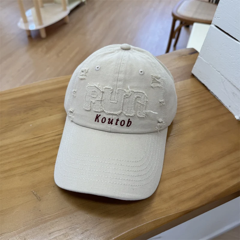 Herren Distressed Bestickte Baseballkappe Skanto