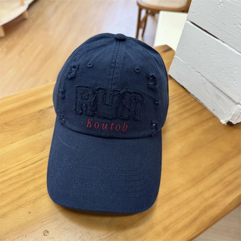 Herren Distressed Bestickte Baseballkappe Skanto