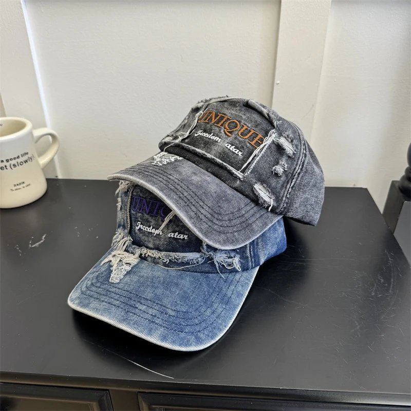 Herren Distressed Jeans-Kappe mit Grafik Skanto