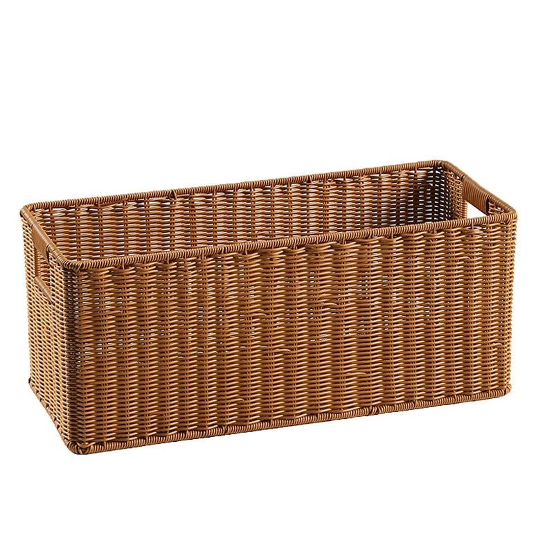 Handgeflochtener rechteckiger Aufbewahrungskorb mit Griffaussparungen Skanto