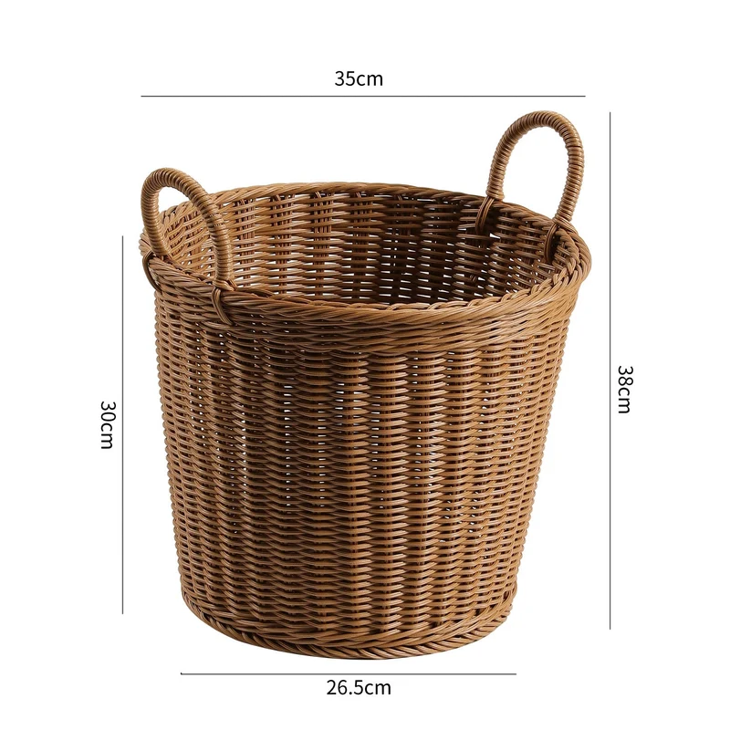 Handgewebter dekorativer Aufbewahrungskorb mit ergonomischen Griffen Skanto