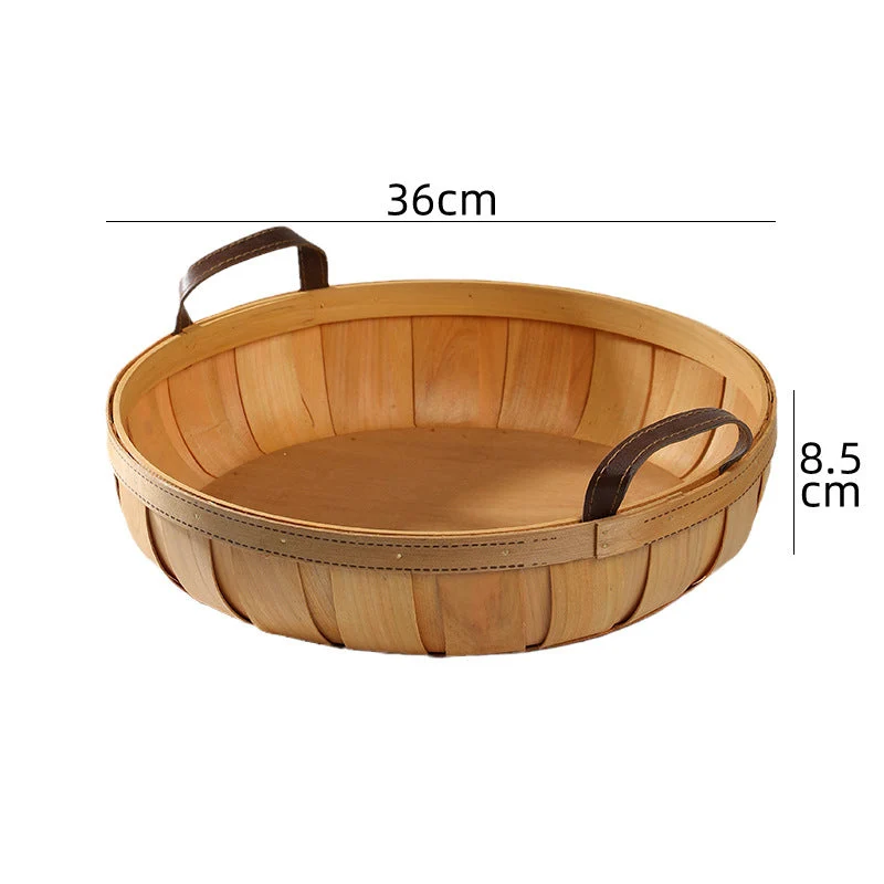Handgefertigte ovale Servierplatte mit Ledergriff Skanto