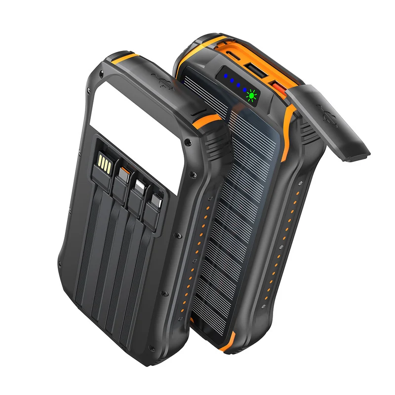 Tragbare Solar-Powerbank mit multifunktionalen Ladeanschlüssen und robustem Gehäuse Skanto