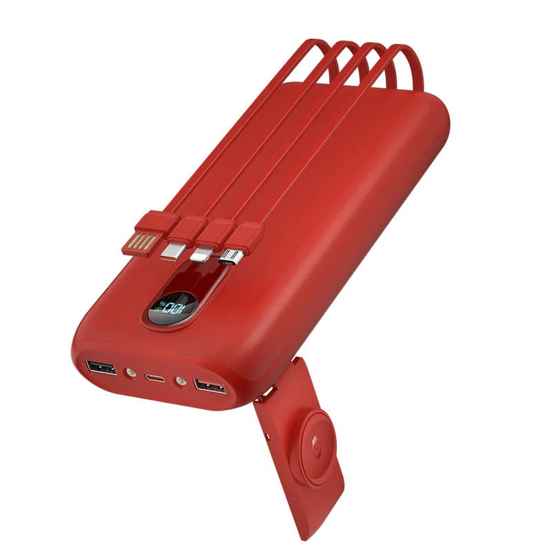 Tragbare Powerbank mit integrierten Ladekabeln und LCD-Bildschirm Skanto