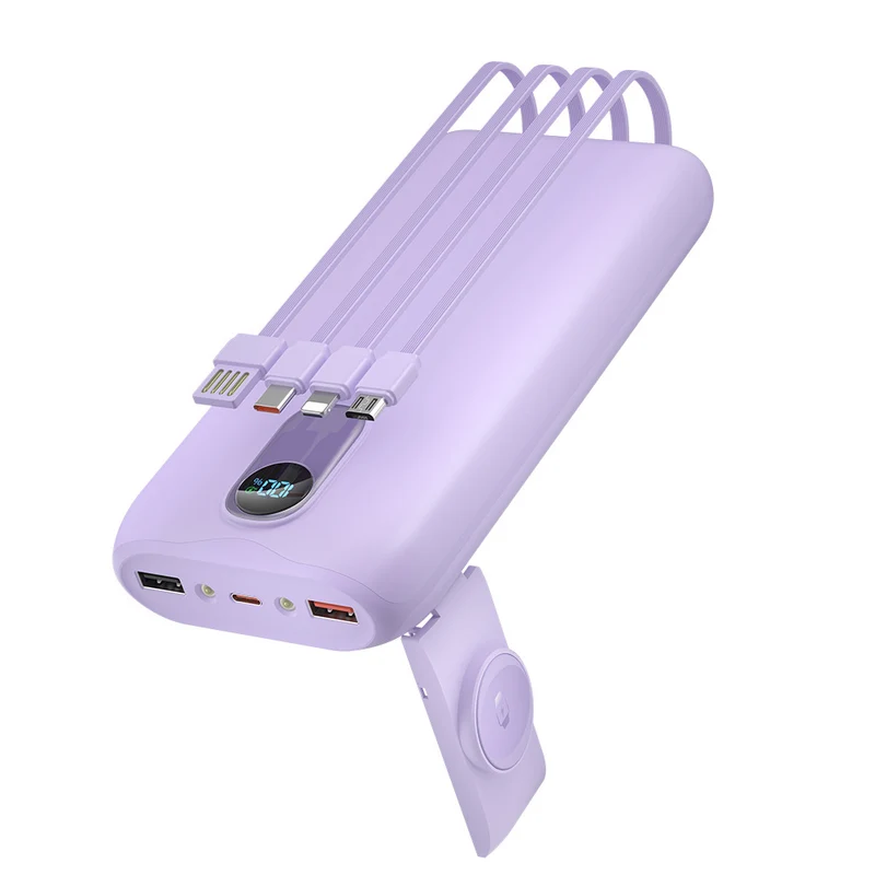Tragbare Powerbank mit integrierten Ladekabeln und LCD-Bildschirm Skanto