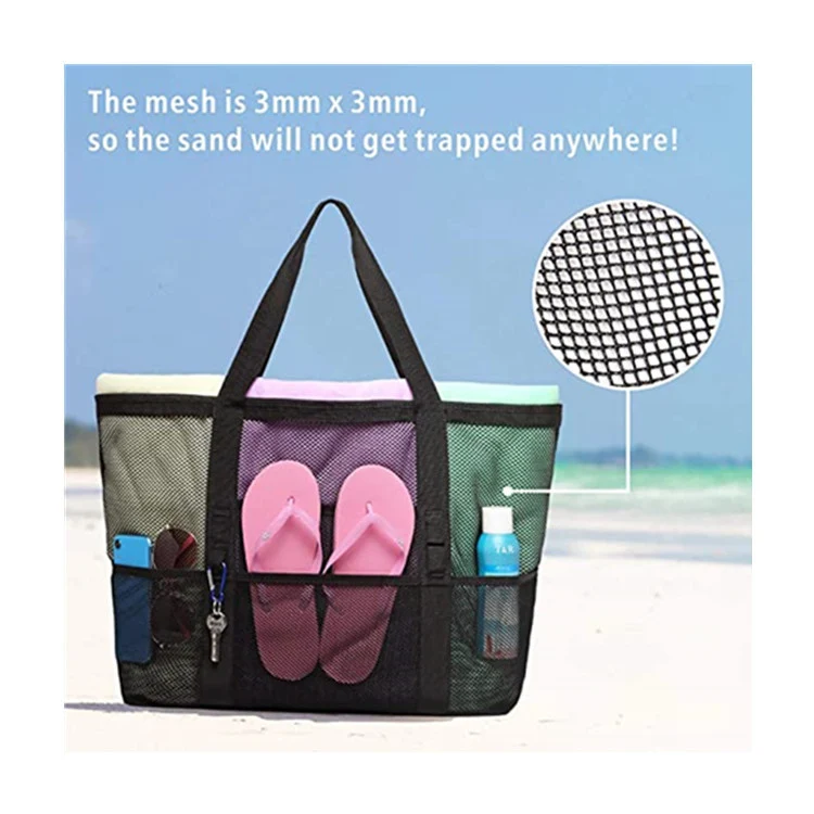 Große Strandtasche aus atmungsaktivem Mesh-Material Skanto