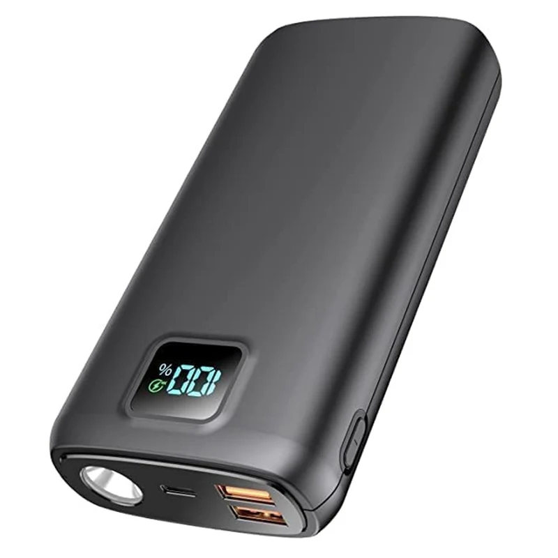 Tragbare Powerbank mit digitalem LED-Display und Taschenlampenfunktion Skanto