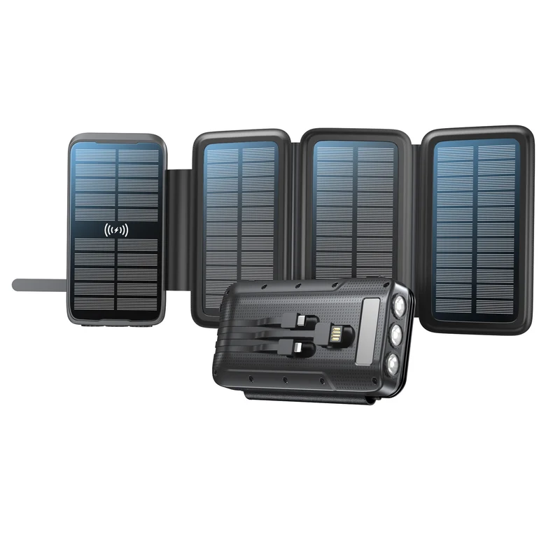 Solar-Powerbank mit kabelloser Ladefunktion von Skanto
