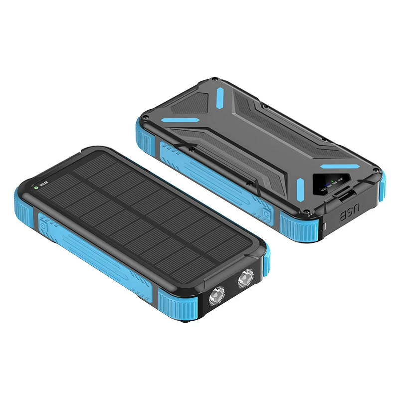 Solar-Powerbank mit robustem Design und LED-Licht Skanto