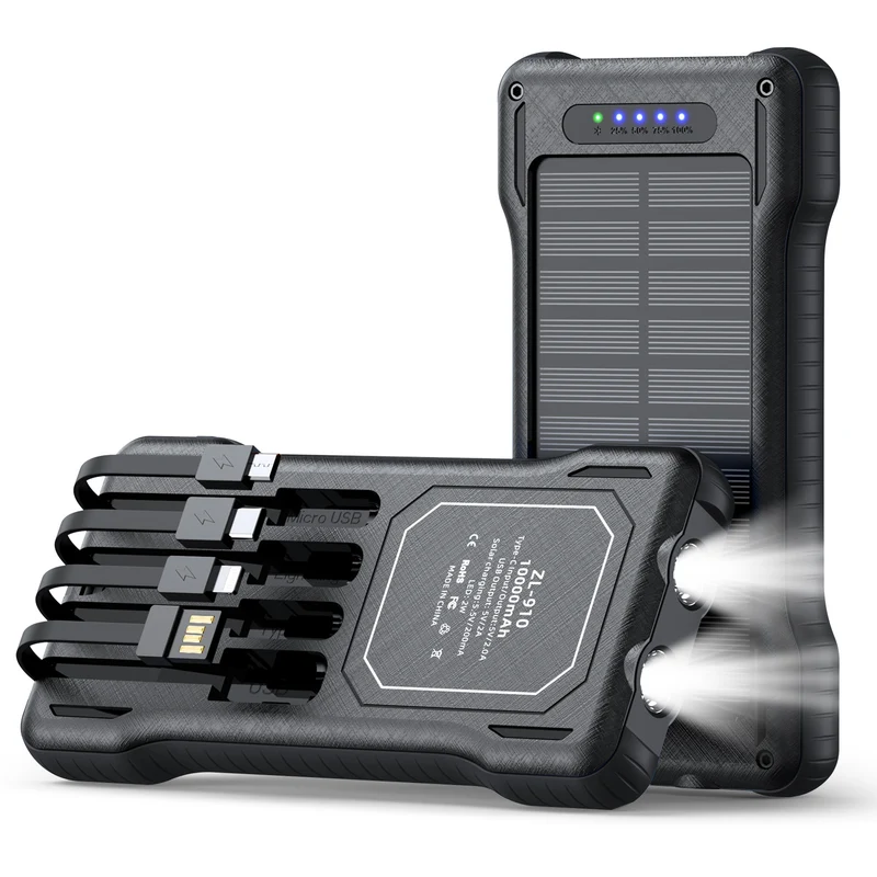 Solar Powerbank mit integriertem LED-Licht Skanto