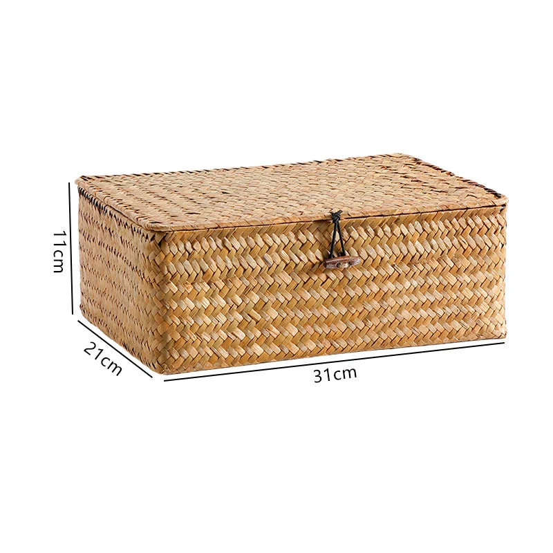 Handgewebte Aufbewahrungsbox mit Deckel Skanto