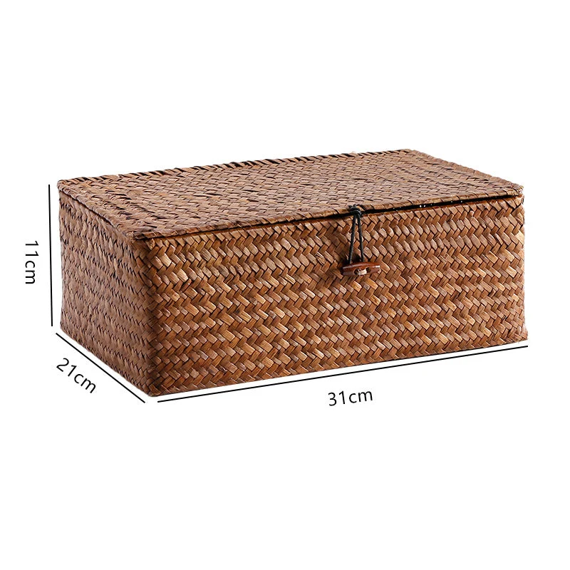 Handgewebte Aufbewahrungsbox mit Deckel Skanto