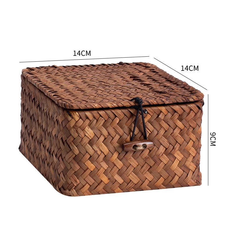 Handgewebte Aufbewahrungsbox mit Deckel Skanto