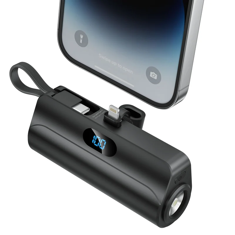 Kompakte Powerbank mit integriertem LED-Licht Skanto