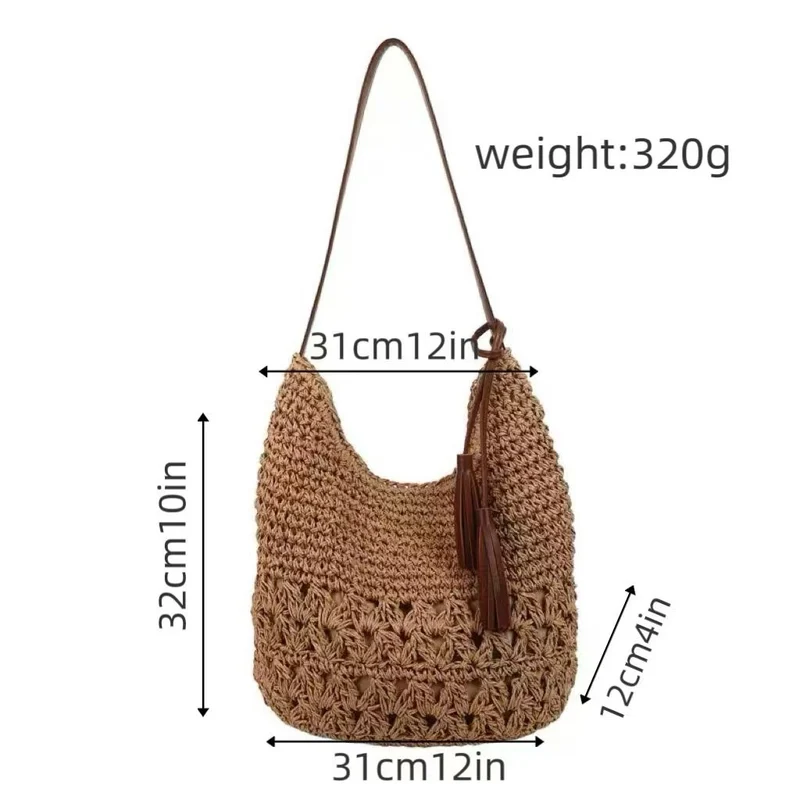 Makramee Umhängetasche mit Quastendetails Skanto