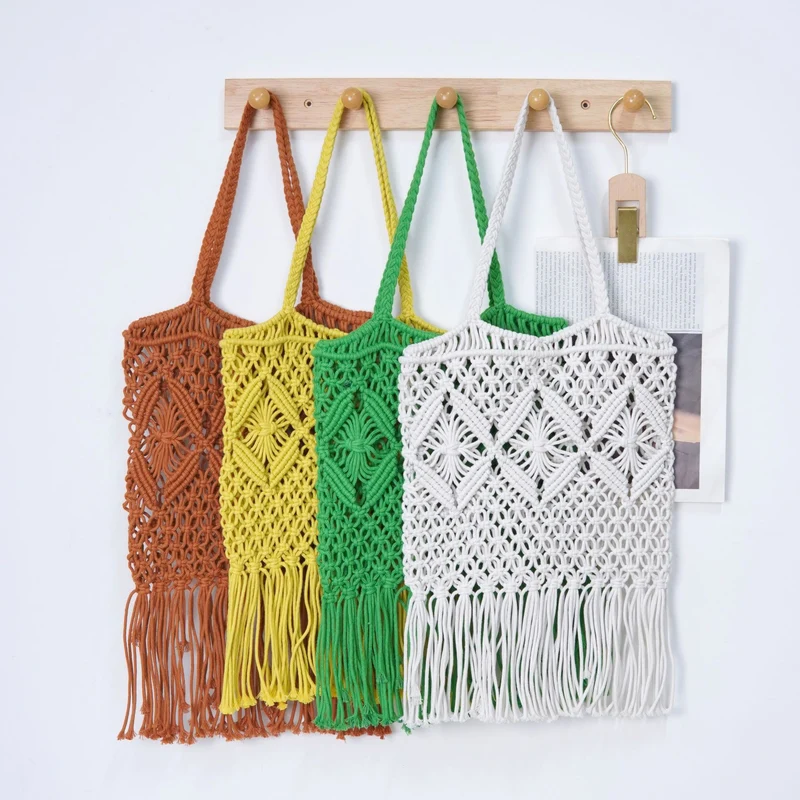 Makramee-Schultertasche mit Fransen-Design Skanto