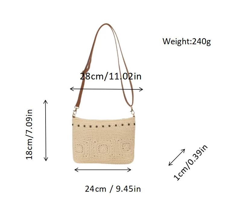 Handtasche mit feinen Häkelmotiven Skanto