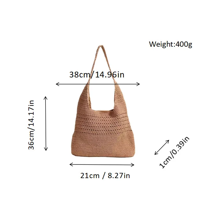 Handtasche aus handgehäkelten Naturmaterialien Skanto