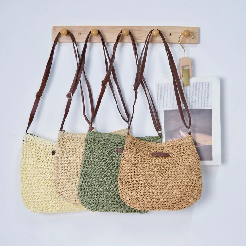 Handtasche aus handgefertigtem Naturmaterial mit verstellbarem Schultergurt Skanto