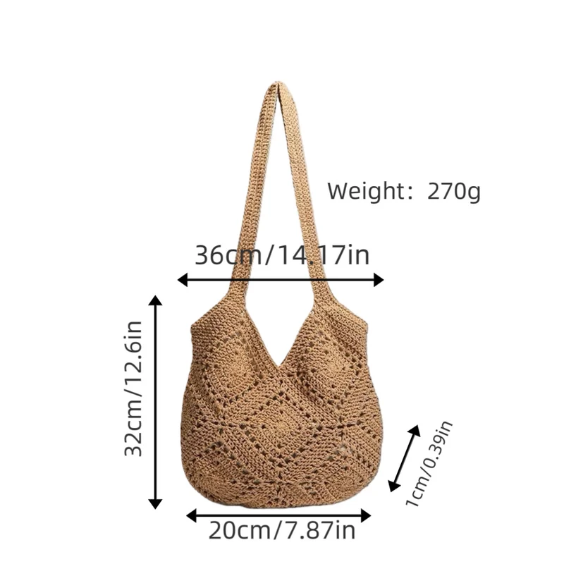 Handtasche aus gewebtem Naturmaterial mit Quastendetails Skanto