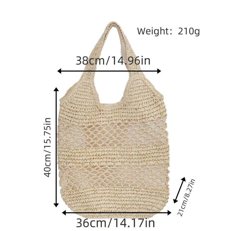 Handtasche aus gewebtem Naturmaterial mit Quastendetails Skanto