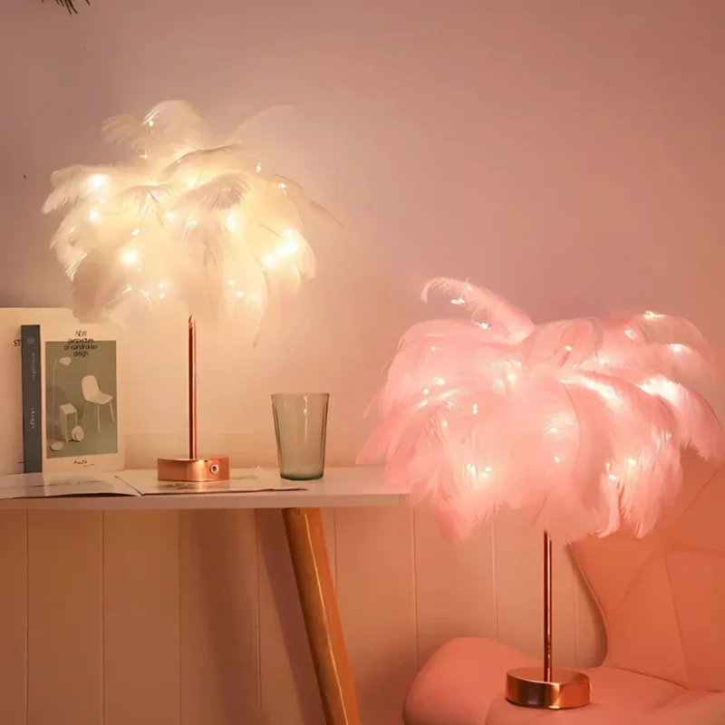 Atmosphärische Feder-Palmenlampe – LumaPalm | Skanto