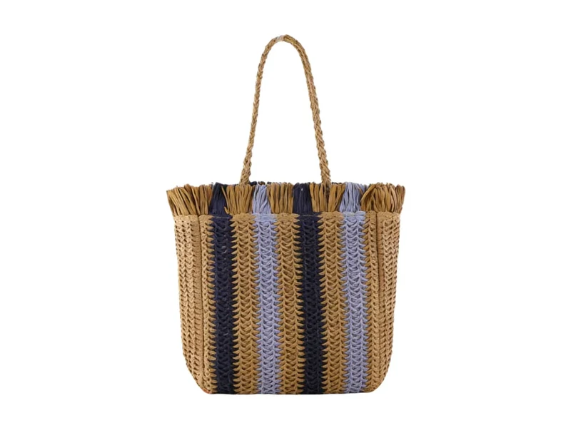 Geflochtene Strandtasche mit Fransen-Details Skanto