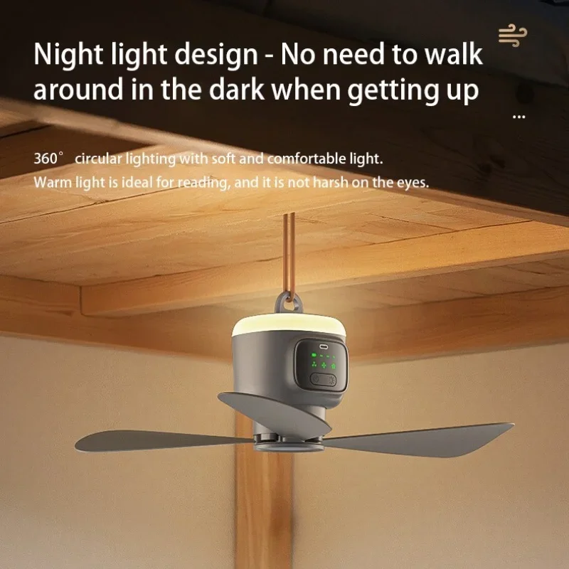 12000mAh Tragbarer Decken- und Campingventilator – Outdoor-Zelt-Luftzirkulator und Kühlventilator | Skanto