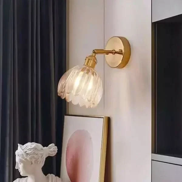 Vintage Tulpenförmige Glas-Wandlampe