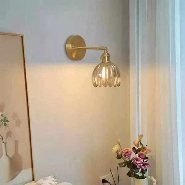 Vintage Tulpenförmige Glas-Wandlampe