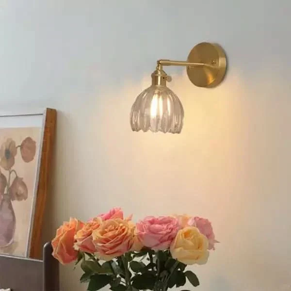 Vintage Tulpenförmige Glas-Wandlampe
