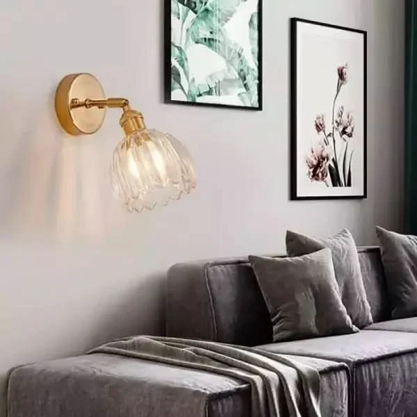 Vintage Tulpenförmige Glas-Wandlampe