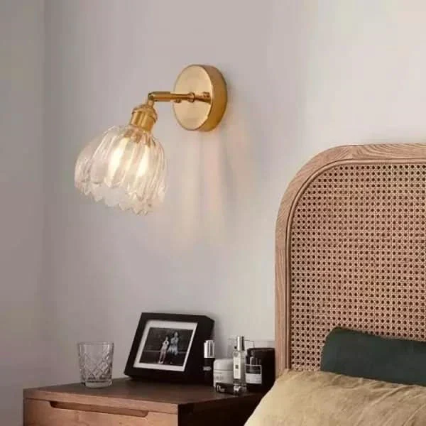 Vintage Tulpenförmige Glas-Wandlampe