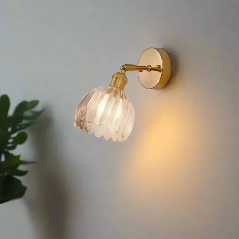 Vintage Tulpenförmige Glas-Wandlampe