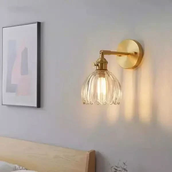 Vintage Tulpenförmige Glas-Wandlampe